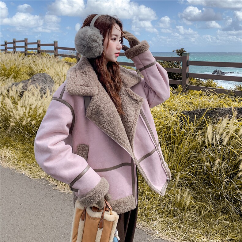 新款2025冬季韩系皮毛一体外套7832-P220-K328,女装短外套,2C057