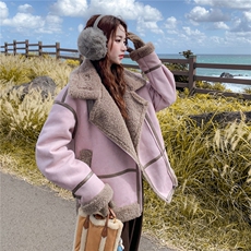 新款2025冬季韩系皮毛一体外套7832-P220-K328，女装短外套，2C057