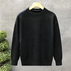 重磅秋冬男女纯色打底针织衫圆领套头半高领毛衣美式复古休闲上衣，男装T恤，电商A486