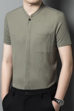 夏季仿衬衫男中年人休闲衬衣宽松翻领时尚百搭男装BLG2655-P70，男装衬衫，星座1105-3