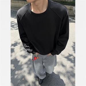 2026春季新款正肩420g高克重曼巴棉拼接百搭卫衣男W5192特P38控75图片