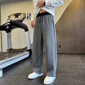 K555-P68控98-常规加绒都有秋冬加绒高级条纹男裤直筒休闲裤新款图片
