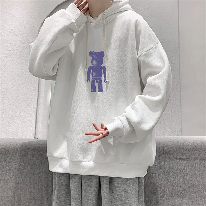 WY2242-P35 加绒款-P40 纯棉连帽卫衣男大码运动帽衫宽松薄外套男图片