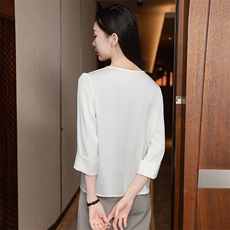 重磅真丝衬衫女2026新款夏季高端气质小衫真丝五分半袖上衣，女装衬衫，阿舍尔精品