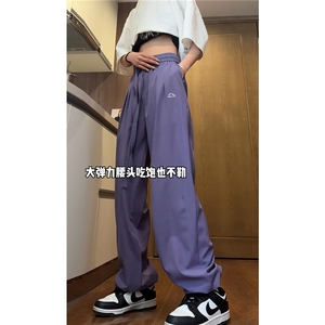 深度库存春装新款男士冰丝裤垂感休闲裤男宽松阔腿裤K281-特P35图片
