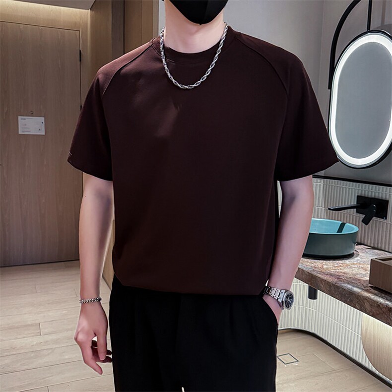 夏打底衫纯色百搭纯色圆领T恤短袖社会小伙A236-82539-特P36,男装T恤,电商A236
