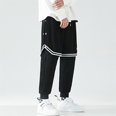 春季男士新款青少年酷霸假两件叠穿潮牌潮流修身休闲裤SK2118-P80，男装休闲裤，电商A128