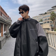 港风模特肩膀民族风大码M-5XL夹克男情侣皮衣外套JK8756P110控149，男装民族服装，星座227-7