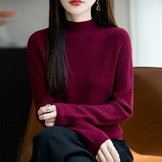 2025安迪绒乱坑半高打底针织衫，女装针织衫/毛衣，暖娇绒包芯纱店