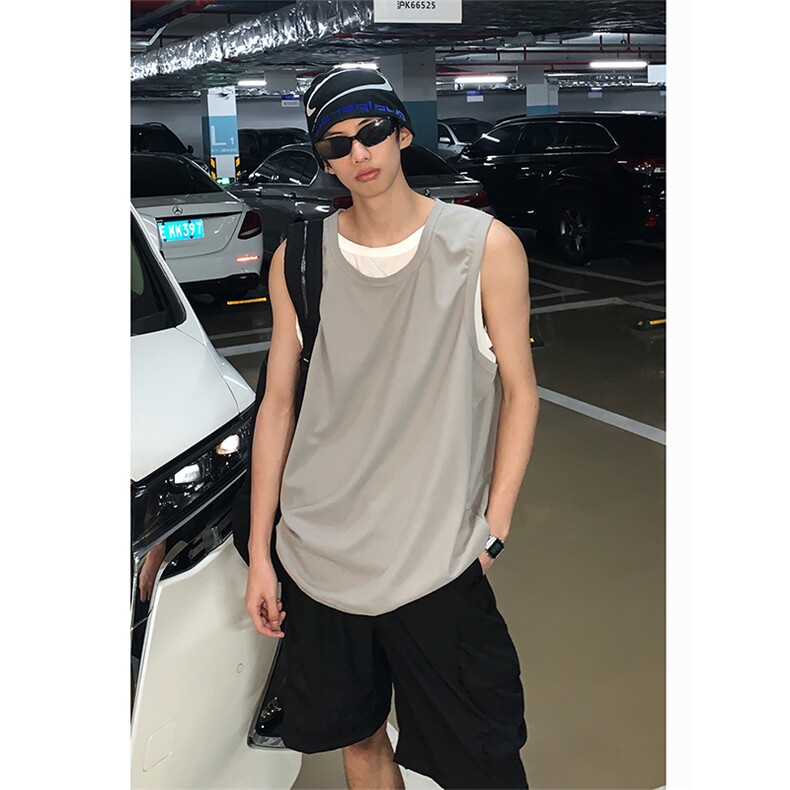 有原图盗图BX2-特P23假两件情侣背心无袖坎肩T恤上衣男,男装背心/马甲,电商B327
