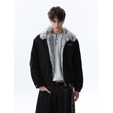 网图复古毛领座山雕立领夹克棉服工装棉衣外套A025-HY1219-P85，男装夹克，电商A025