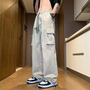 美式潮牌春夏季薄款工装裤男款潮流宽松直筒休闲裤耐磨干活工作裤图片