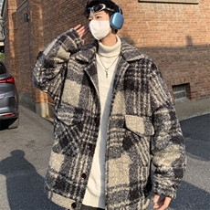 外套男2025新款秋冬羊羔毛冬装羊羔绒冬季棉服棉衣M8020P110，男装棉衣，电商A157