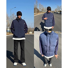 现货5W件冬季三防硬挺boxy短款立领棉衣马夹外套加厚马甲保暖棉服，男装棉衣，电商A443