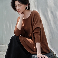 2025年秋季通勤常规款中长款套头中长裙，女装针织衫/毛衣，江帆羊绒