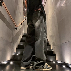 复古牛仔裤男女宽松直筒春季高街潮牌美式街头vibe长裤N2958-P40，男装牛仔裤，星座1008