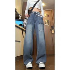 秋季新款复古工装牛仔裤男高级感裤子美式直筒裤-A1155TP50控70，男装牛仔裤，电商B241