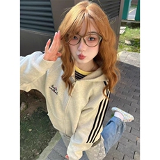 美式hiphop三条杠连帽开衫卫衣女秋冬季小众慵懒风情侣WY0016，男装卫衣，星座516A
