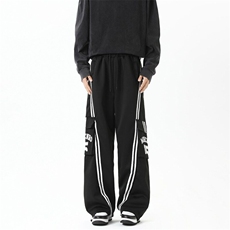 美式hiphop工装裤春秋季2025新款男女款情侣服阔腿裤子K6060-P47，男装休闲裤，星座412-3