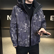 标90男休闲立领羽绒服图案迷彩外套上衣A329-YR2569-P295，男装羽绒服，电商A329