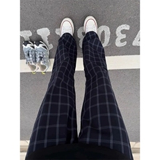 新款藏青色格子裤男夏季薄款慵懒松弛感裤子美式速干运动裤KX30，女装休闲裤，星座1116A（原606A-3）