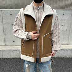双面穿皮毛一体马甲男女同款立领口袋保暖上衣GS63003，男装棉衣，星座1206（原A206）