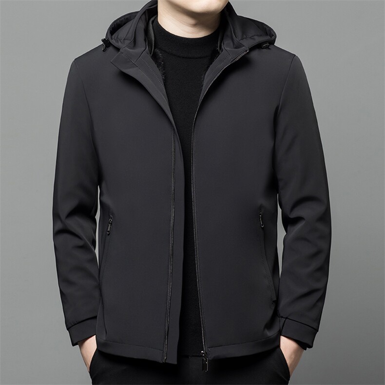 BIJ-N002男士水貂毛领派克服外套休闲连帽皮草大衣尼克服夹克,男装夹克,电商B360