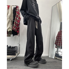 2024春季新款潮流百搭褶皱拼接宽松休闲裤B315-K24028-p55控78，男装休闲裤，电商B315