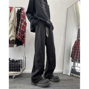 2024春季新款潮流百搭褶皱拼接宽松休闲裤B315-K24028-p55控78图片