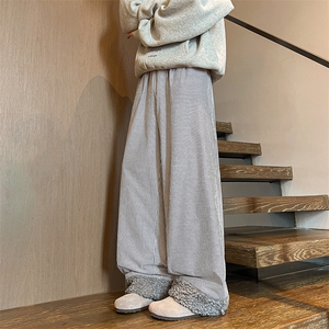 8XL-M加厚羊羔毛棉裤特大码宽松休闲裤保暖直筒阔腿裤KZ1939/P68图片