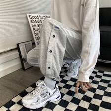 酒店新青年时尚潮流九分抽绳束脚两穿排扣裤 WK88-特批30图片