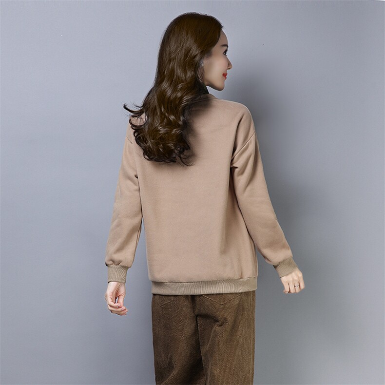 2021年冬季新款加绒加厚半高领卫衣女宽松显瘦上衣服打底衫女棉,女装卫衣/绒衫,简韵佳
