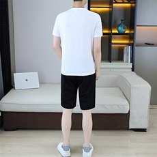 25326-P75欧货夏季新款男士时尚短裤套装轻奢刺绣短袖T恤一套，男装牛仔裤，电商D310B-1