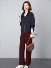 长期有货春秋2026年新款早秋开衫卫衣中年妈妈装休闲运动两件套女，女装套装/套裙，璐依舞