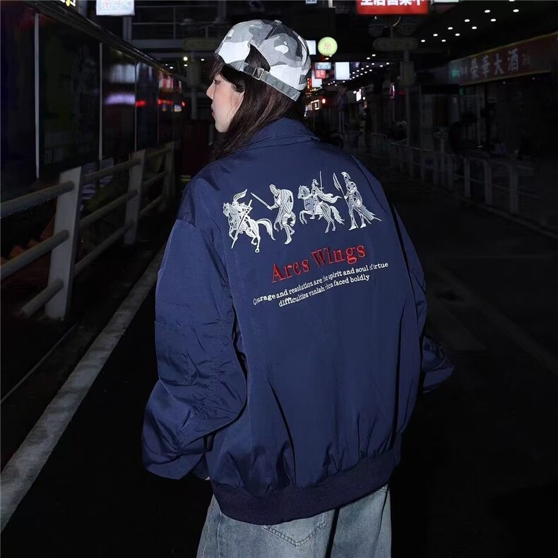 三防廓形结构设计宽松短宽飞行员休闲夹克男女,男装夹克,星座506A