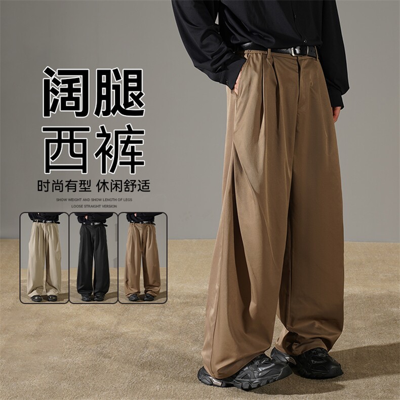 2025秋季斜纹西裤男士垂感休闲裤斜纹西裤伞兵裤高街 AK53-P58图片