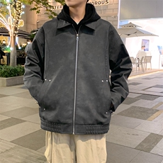 美式潮牌纯色PU皮夹克外套宽松高级感机车皮衣A406JK3518特P85，男装夹克，星座309（原A406）