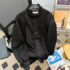 麂皮绒夹克男韩版潮流纯色复古高街帅气2024冬季ins外套W5457-P60，男装夹克，星座412-2