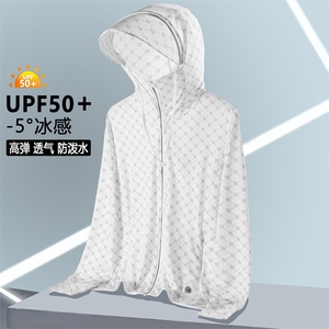 UPF50+夏季新款户外潮流帽檐字母印花情侣大码薄款防晒衣1888-P25图片