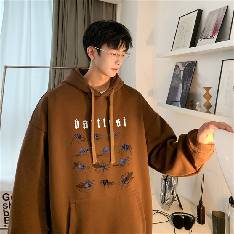 抖音品质23/秋季320G华棉男士连帽大码印花卫衣WYH3250-P45控68,男装卫衣,电商B370