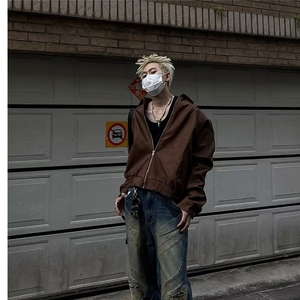 美式复古扎染夹克外套男春秋款潮牌痞帅休闲上衣JK2377图片