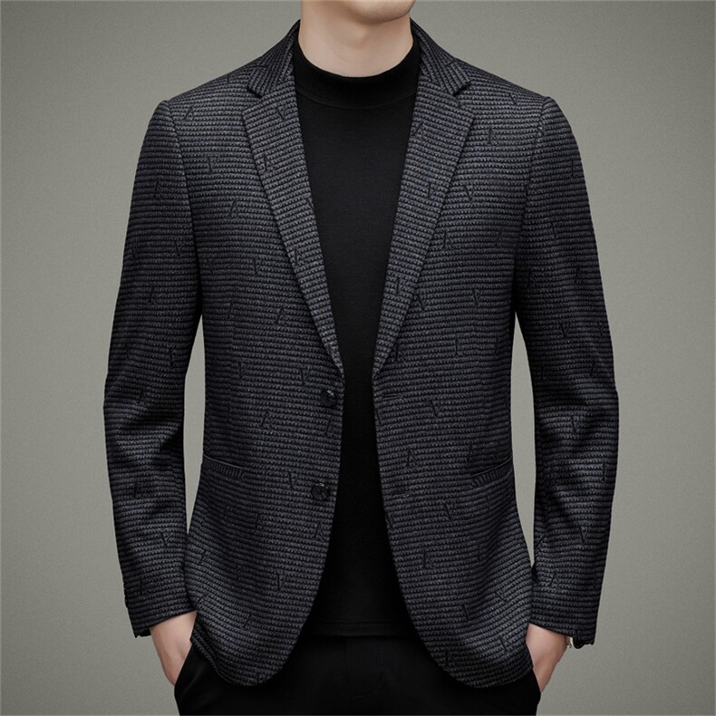 DJ6858钱塘2020-3秋冬季新款商务休闲简约合身中年男士西服P157图片