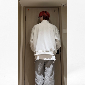 春秋基础纯色立领长袖卫衣男宽松开衫外套潮 KS018-P45图片