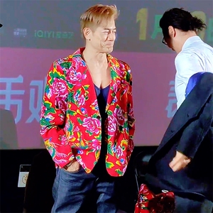 XZ01秋装文艺男大码宽松西服东北大花潮牌开衫男女新中式民族特色图片