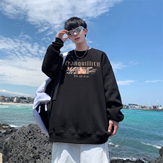 水洗做旧短袖T恤男夏季多巴胺vibe美式高街印花深紫色宽松五分袖，男装卫衣，星座517A
