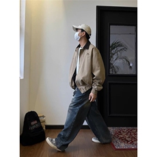 新款慵懒帆布夹克外套男女潮流宽松复古潮牌工装上衣，男装夹克，星座1210-1
