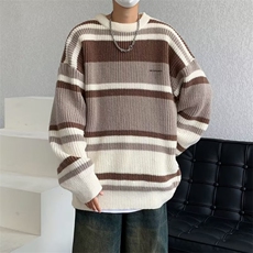 美式街头设计感圆领毛衣男慵懒风休闲针织衫M9978P40，男装针织衫/毛衣，星座1116-2