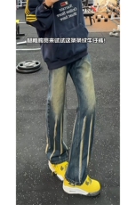 秋季美式ins高街hiphop微喇扎染牛仔裤货号K2313P55控78，男装牛仔裤，电商A063