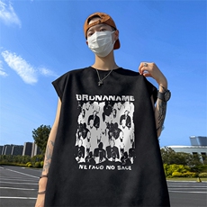 量大优供视频得物直播品220克夏季麂皮绒背心无袖T恤BJ189，男装T恤，电商A486