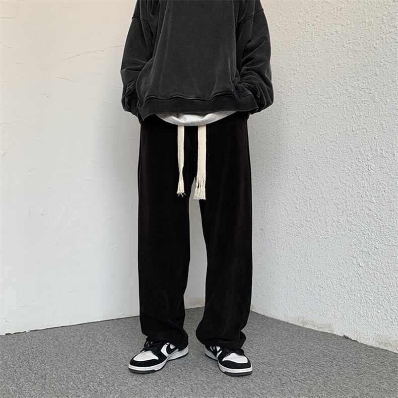 2023春男宽松直筒阔腿裤港风灯笼长裤灯芯绒裤子K266*P45控68,男装休闲裤,星座227-2